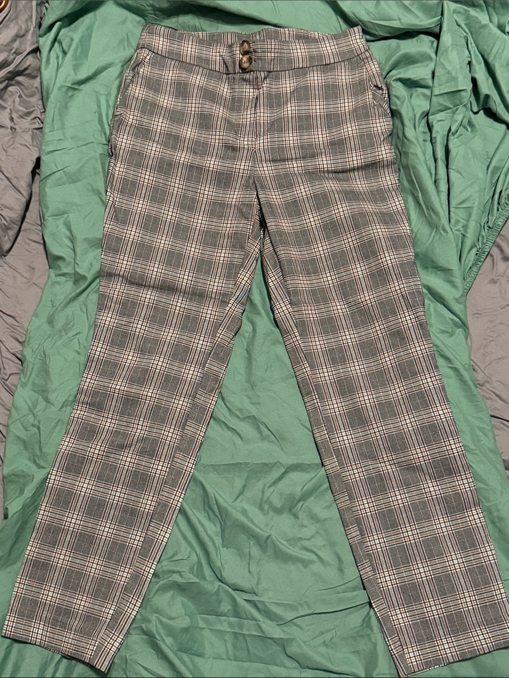 Jules & Leopold Black and White Plaid Trousers